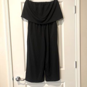 Black Iff the Shoulder Ruffle Jumpsuit
